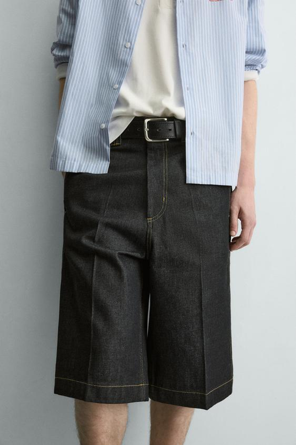 ZARA ШОРТЫ ИЗ ДЕНИМА RELAXED FIT, СИНИЙ