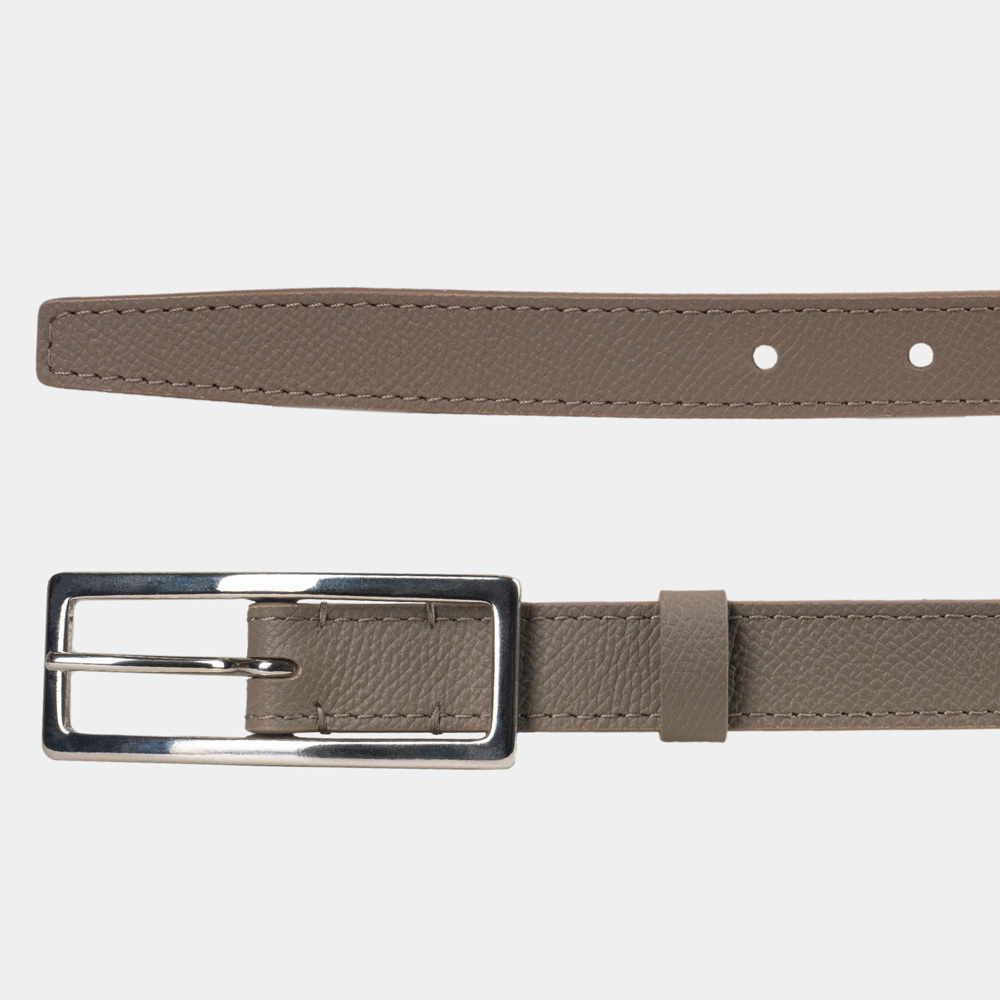 Ремень женский 20 мм из кожи сафьяно, бежевого цвета