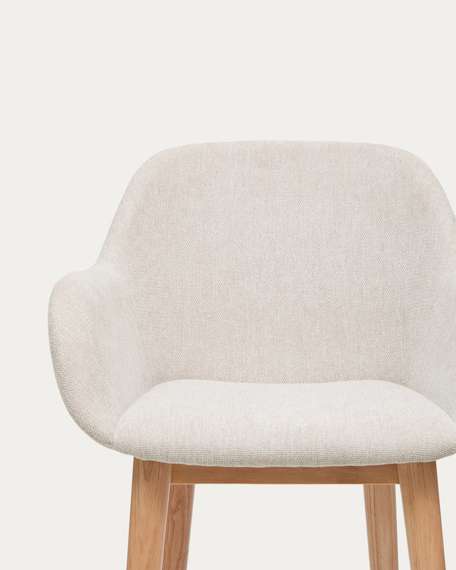 Полубарный стул Konna 65 см бежевый с ножками из светлого ясеня