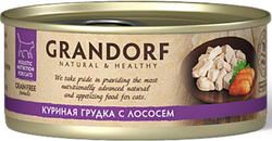GRANDORF CAT Куриная грудка с Лососем 70г.