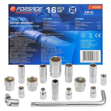 Набор головок (16 предметов) Forsage F-4169