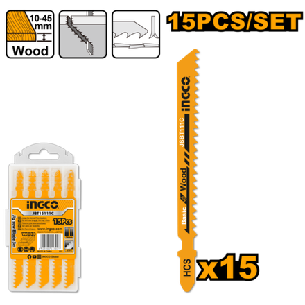 Набор полотен для лобзика по дереву INGCO JBT15111C