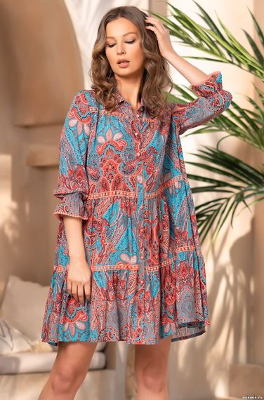 Платье рубашка  MIA-Amore ATHENA АФИНА 1649 коралл