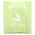 Choice Organics, травяной чай, мята и шалфей, без кофеина, 16 чайных пакетиков, 29 г (1,02 унции)
