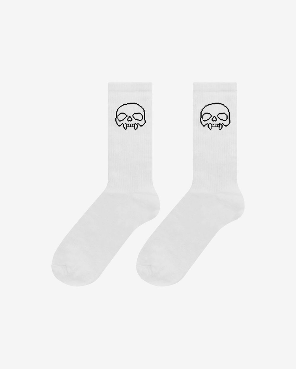 Носки Волчок Skull белые