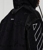 Джинсовая куртка DIAG BORO OFF-WHITE - черный(OMYE095F 24DEN001)