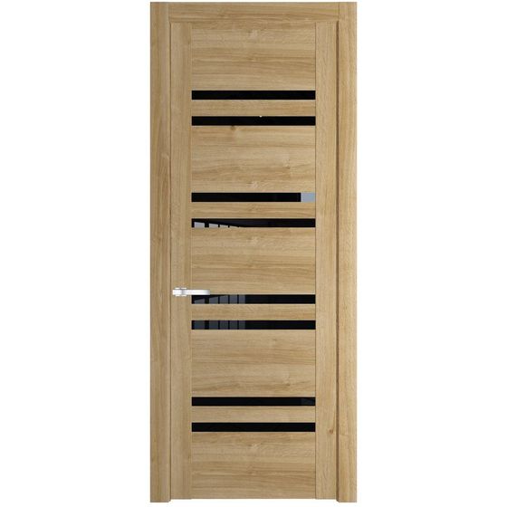 Межкомнатная дверь Profil Doors 1.6N дуб карамель стекло чёрный триплекс