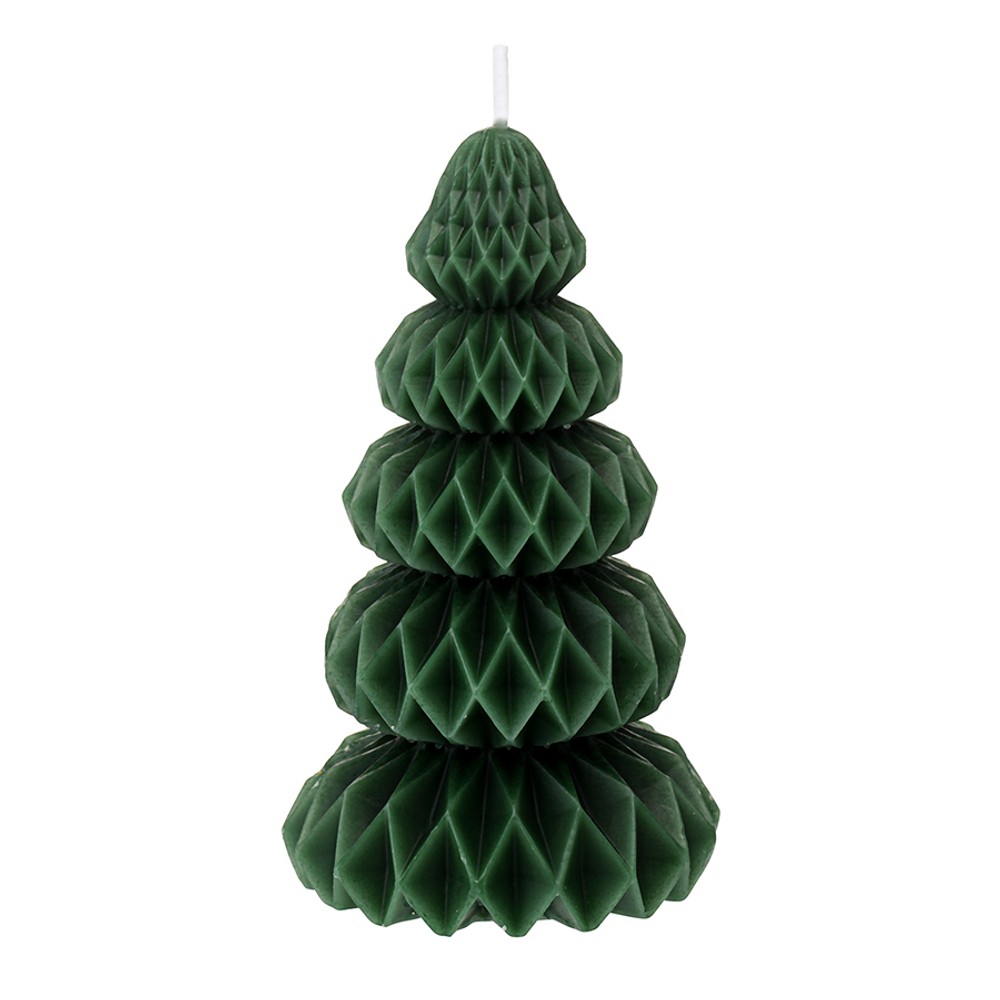 Свеча декоративная origami зеленого цвета из коллекции new year essential, 19 см