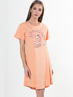 Однотонная хлопковая сорочка с принтом (Размер: XL) (Цвет: персиковый)