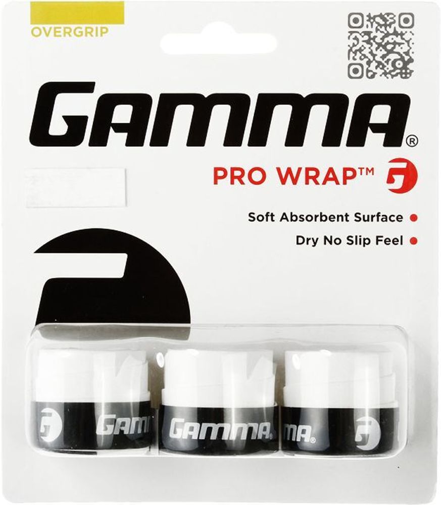 Теннисные намотки Gamma Pro Wrap white 3P