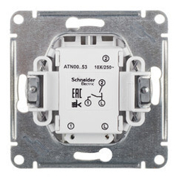 Schneider Electric AtlasDesign Выключатель 2-клавишный с индикатором, 10А (алюминий)