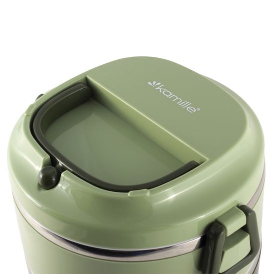 Ланч бокс двойной 1700 мл. Kamille KM 2136 пластик, нержавеющая сталь