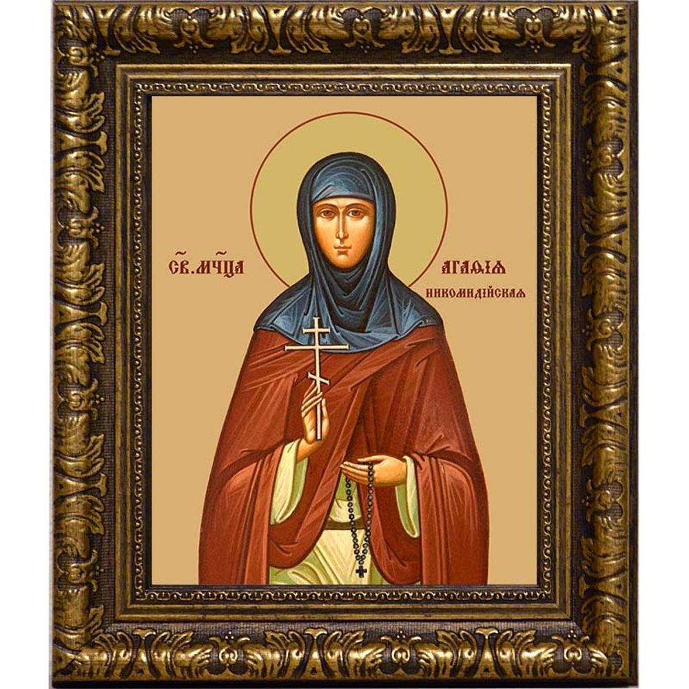Агафия Никомидийская Преподобномученица, игумения. Икона на холсте.