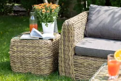 "Кальяри" кофейный столик из искусственного ротанга (гиацинт), цвет соломенный