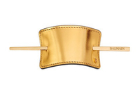 Balmain Hair Couture Заколка из позолоченной кожи Hair Barrette Leather Gold