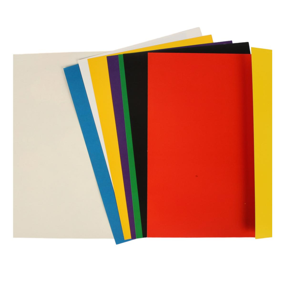 Картон цветной А4 7л 7цв "Стикеры для девочек" мелованный двустор. в папке