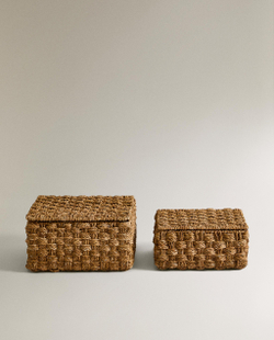 Zara Home Корзина из морской травы, цвет бежевый, 33 см