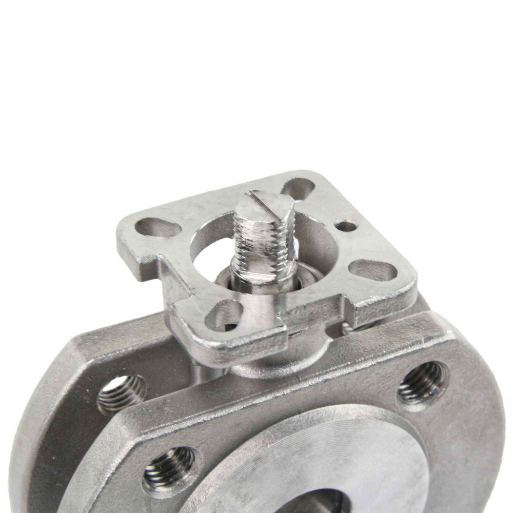 Stainless steel ball valve Elephant BV.CF.Fp.316.200 290 psi, full port, compact flanged connection Class 150, with ISO 5211 mounting pad and bare stem