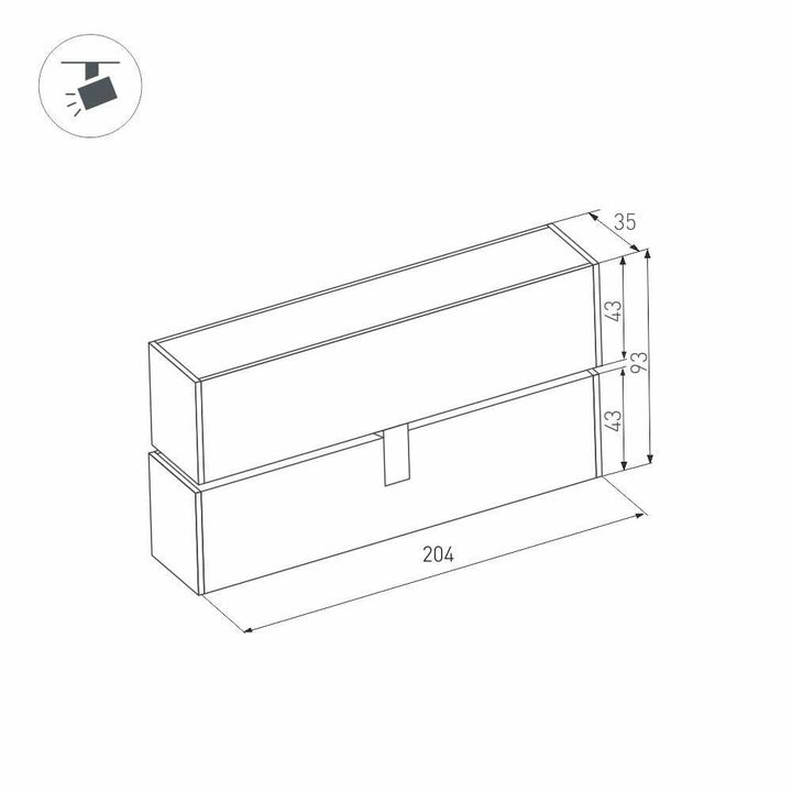 Трековый светодиодный светильник для магнитного шинопровода Arlight Mag-Flat-Fold-45-S205-6W Day4000 026986