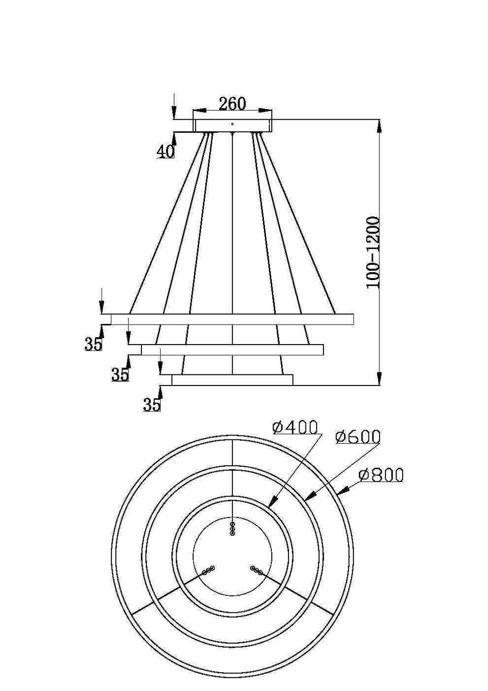 Подвесной светодиодный светильник Maytoni Rim MOD058PL-L100B3K