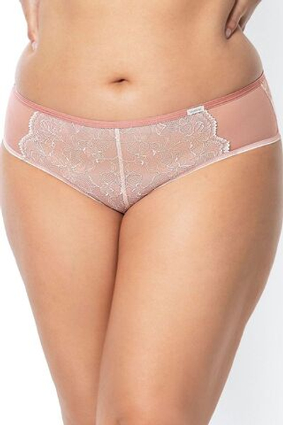 Трусики-шорты Chelo из кружевного полотна и эластичной сетки (Размер: M) (Цвет: розовый)