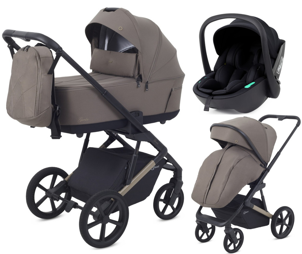 Детская коляска Rant Garda 3 в 1 с автокреслом Miro Black Mocca