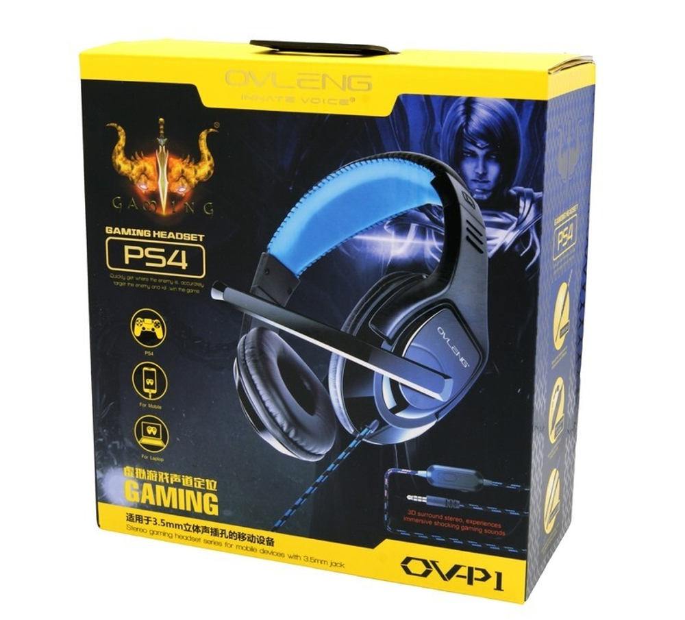 Игровые наушники OVLENG OV-P1 (черный-красный)