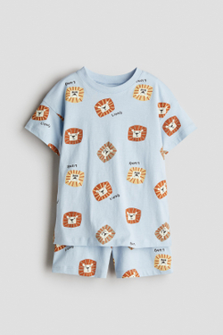 H&M Пижамный комплект с принтом, голубой