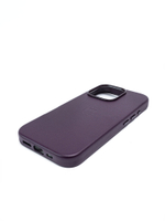 Кожаный чехол Leather Case iPhone 16 Pro Dark Cherry Темно-Фиолетовый
