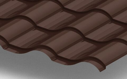 Металлочерепица Монтерроса с покрытием PURETAN®, 0,50 мм, цвет 8017