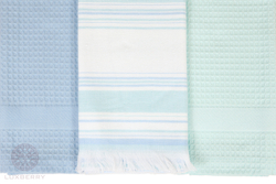 Подарочный набор кухонных полотенец Акварель голубой от Luxberry Португалия