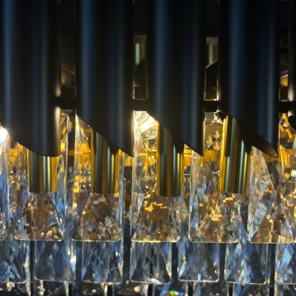 Подвесная Люстра Empire Black Rectangular Chandelier Crystal By Imperiumloft