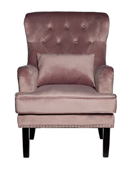 24YJ-7004-06418/1 Кресло с подушкой велюр дым-роз.77*92*105см
