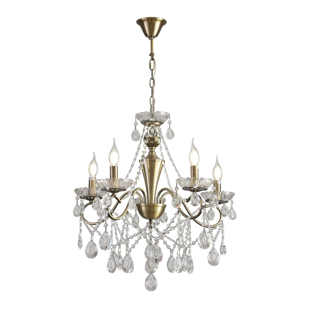 8346/5 CLASSI LN26 089 бронза/прозрачный, металл/хрусталь Люстра потолочная E14 5*40W 220V LUINA