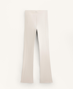 OYSHO Теплые расклешенные брюки с высокой посадкой и карманами, экрю