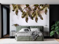Фотообои перья для спальни