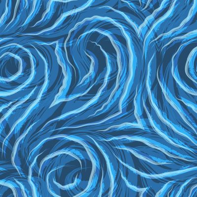 Синий узор из спиралей  углов и линий в трендовых тонах