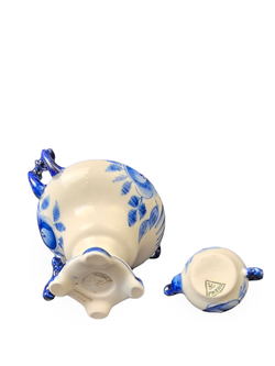 Статуэтка "Самовар с заварочным чайничком" Гжель