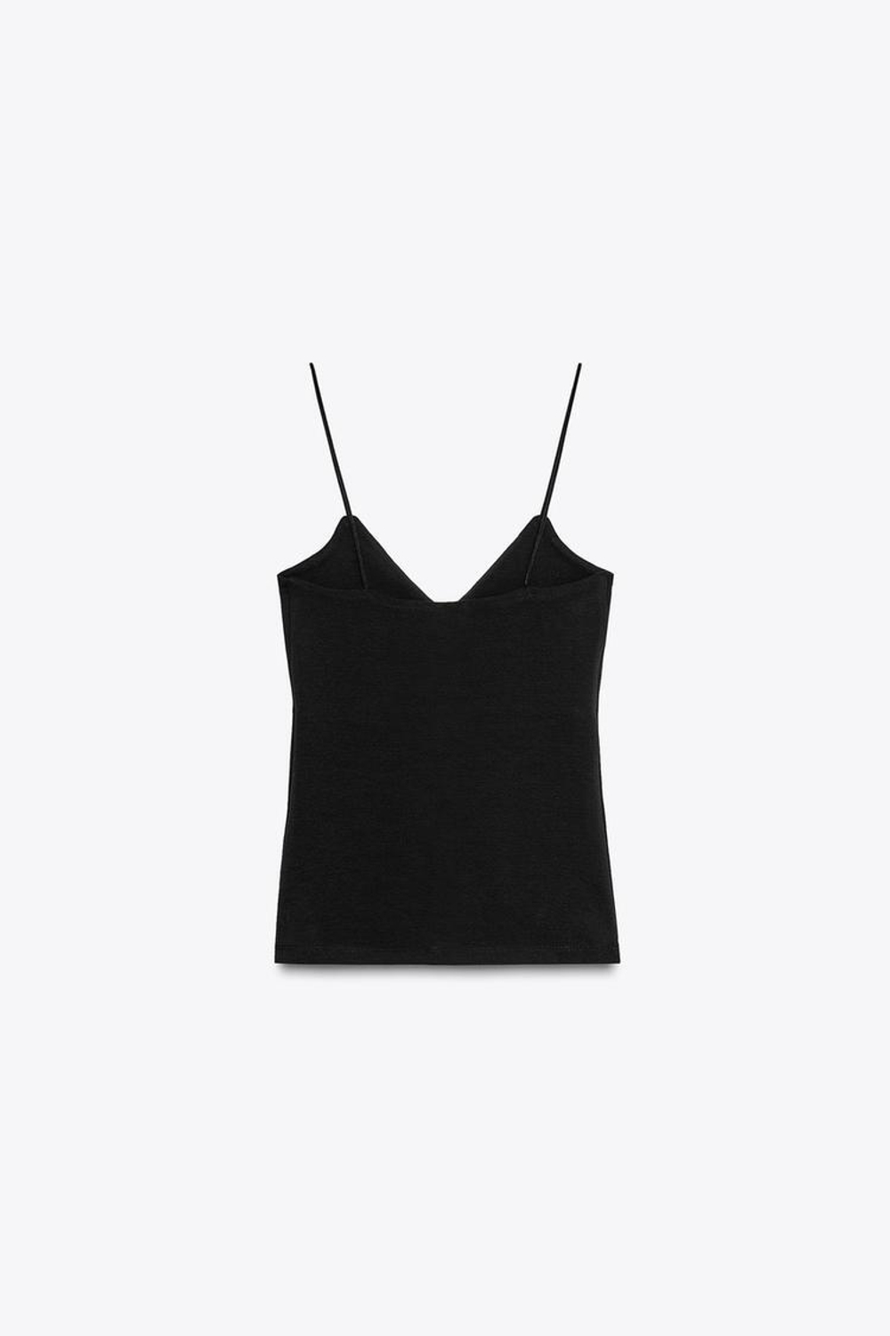 ZARA ХЛОПКОВЫЙ ТОП НА БРЕТЕЛЯХ, ЧЕРНЫЙ