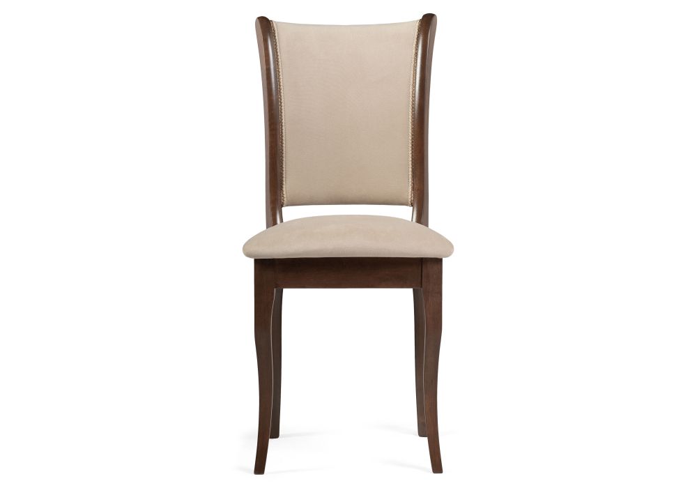 Деревянный стул Санати сливочный раф / темный орех