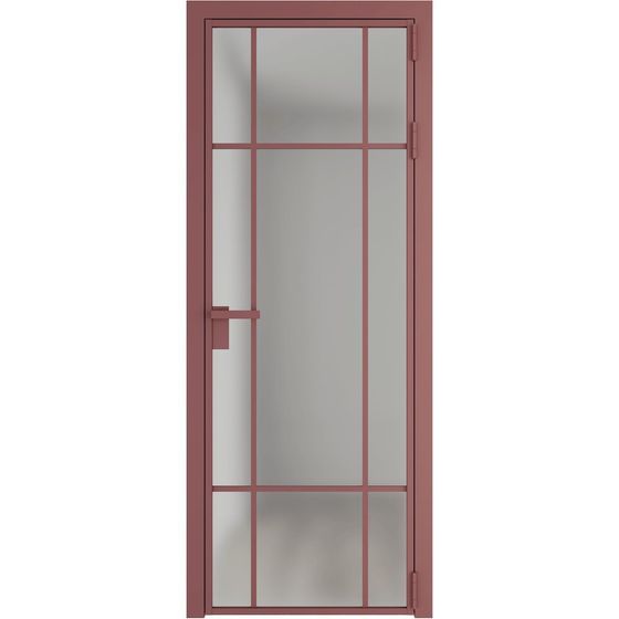 Алюминиевая дверь 8AG красный антрацит остеклённая