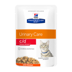 Hill's Feline c/d Urinary Stress Chicken 85 г - диета консервы (пауч) для кошек с идиопатическим циститом при стрессе