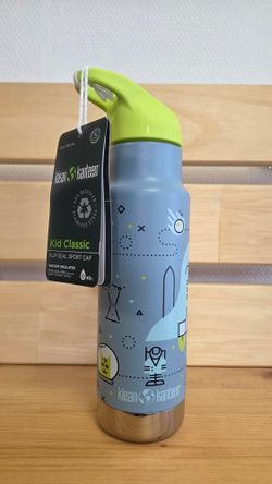 Детская термобутылка Klean Kanteen Insulated Kid Classic Flip Sport 12oz (355 мл) Launch Plan (витринный образец, потертости)