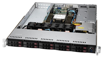 Сервер Supermicro SuperServer 1U 110P-WTR no CPU(1)Scalable/TDP 270W/ no DIMM(8)/SATARAID HDD(10)SFF/2x10GbE/2xFHHL,1xLP, M2/750W (SYS-110P-WTR)