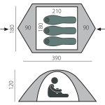 Палатка двухслойная BTrace Vang 3 с двумя входами