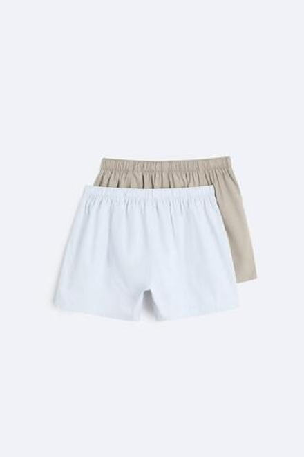 ZARA НАБОР ИЗ ДВУХ ТРУСОВ-БОКСЕРОВ ИЗ ПОПЛИНА В КОНТРАСТНУЮ ПОЛОСКУ, РАЗНОЦВЕТНЫЙ