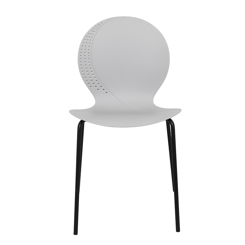 Стул пластик Wave серый с черными ножками