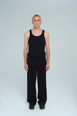 Брюки широкие | black viscose