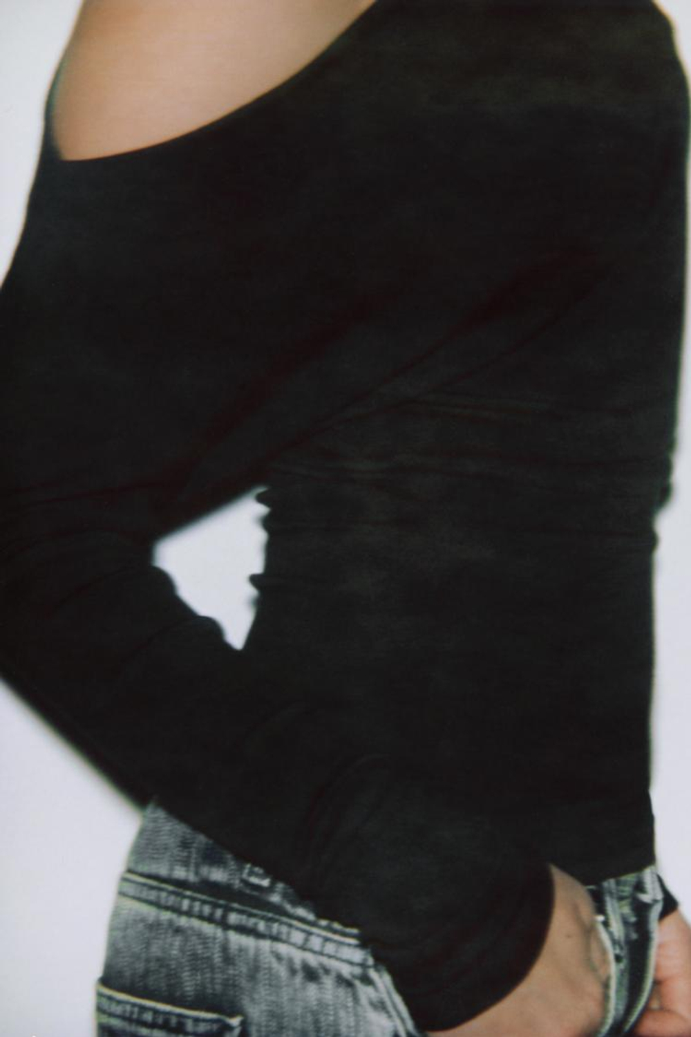 ZARA ТОП АСИММЕТРИЧНОГО КРОЯ ИЗ МЯГКОЙ ТКАНИ, ЧЕРНЫЙ