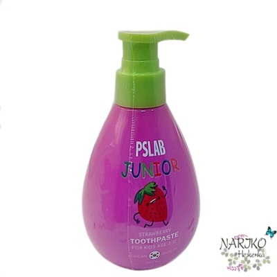 Зубная паста со вкусом клубники PSLAB Junior Toothpaste Strawberry для детей от 3 до 12 лет, 200 мл.